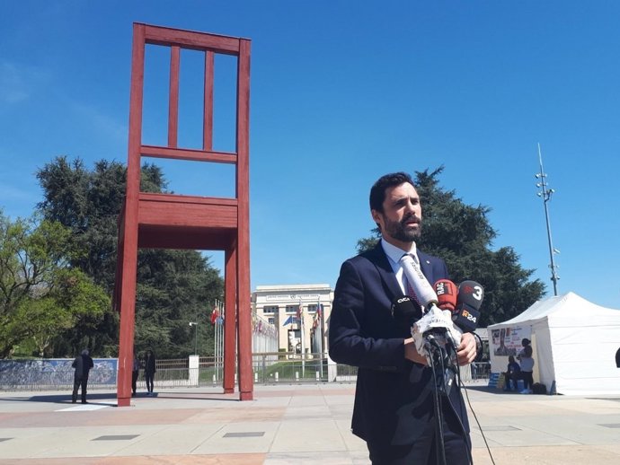 El president del Parlament, Roger Torrent, a Ginebra