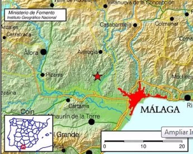 Málaga sismo terremoto almogía profundidad sur