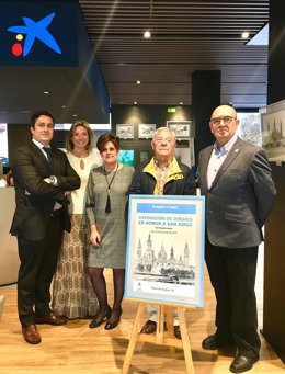 CaixaBank exhibe en su oficina de Plaza Aragón la muestra 'Aragón a Lápiz'