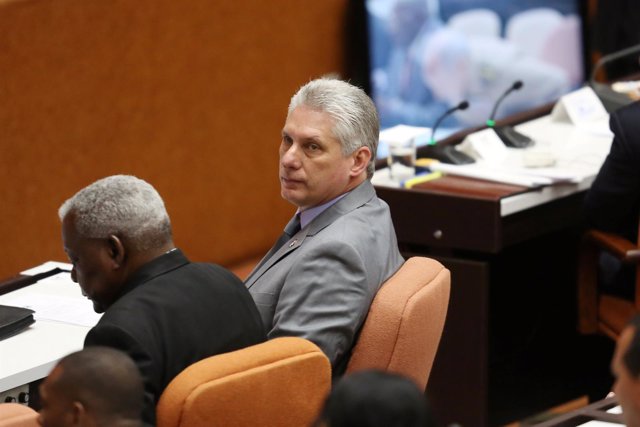 Miguel Díaz-Canel en la sesión de Asamblea Nacional para designarle presidente