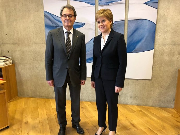 L'expresident Artur Mas amb la ministra principal d'Escòcia, Nicola Sturgeon