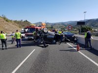 Varios vehículos implicados en una accidente en la A-7 en Málaga capital