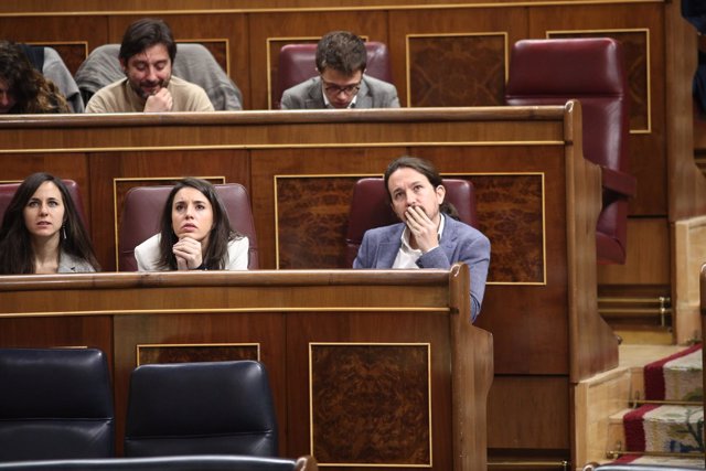Pablo Iglesias en la sesión de control en el Congreso