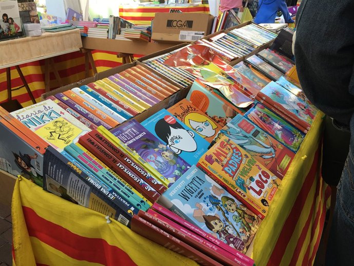 Llibres en el dia de Sant Jordi