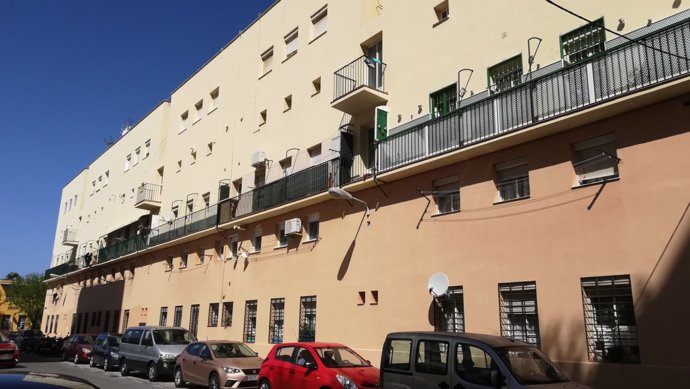 Edificos de la barriada de la Paz en Cádiz