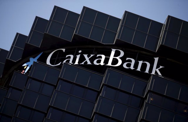 CaixaBank's logo is seen at the company's headquarters in Barcelona, Spain, Apri