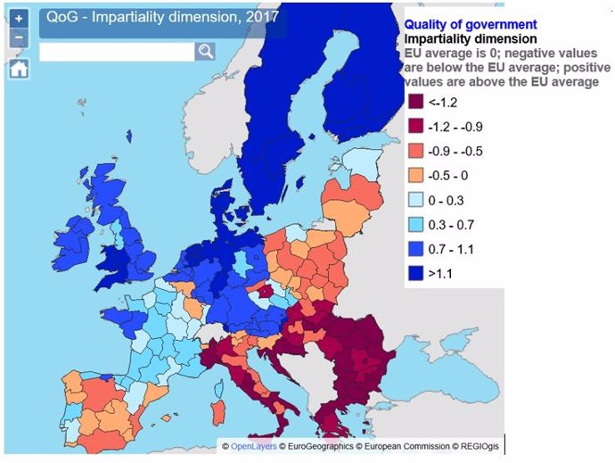 Estudio sobre la calidad de gobierno en Europa 