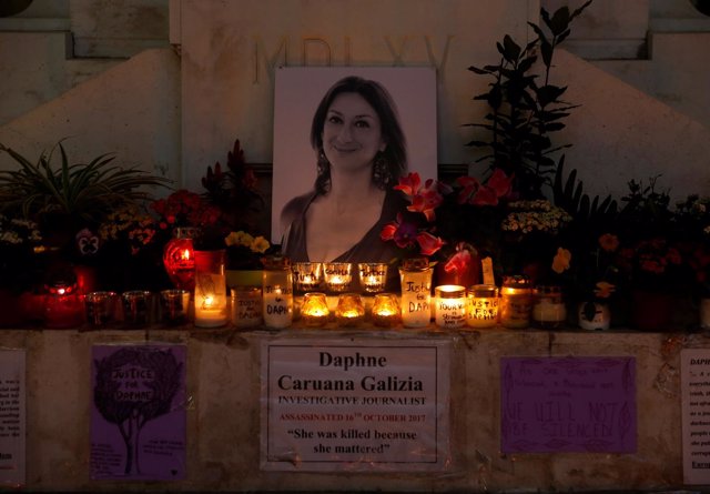 Foto de archivo de una vigilia por la periodista Daphne Caruana Galizia.