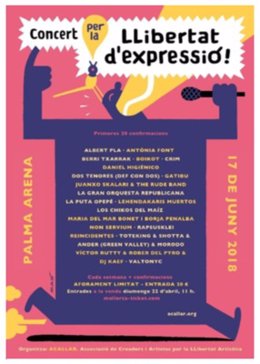 Cartel del concierto en Palma por la libertad de expresión