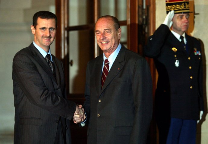 Bashar al Assad y Jacques Chirac