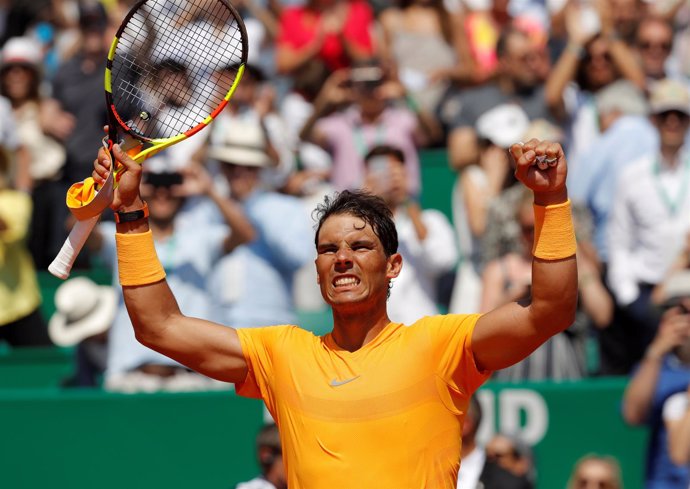 Rafa Nadal celebra su victoria en Montecarlo
