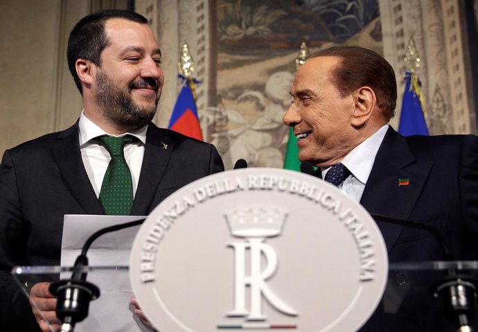 Matteo Salvini y Silvio Berlusconi