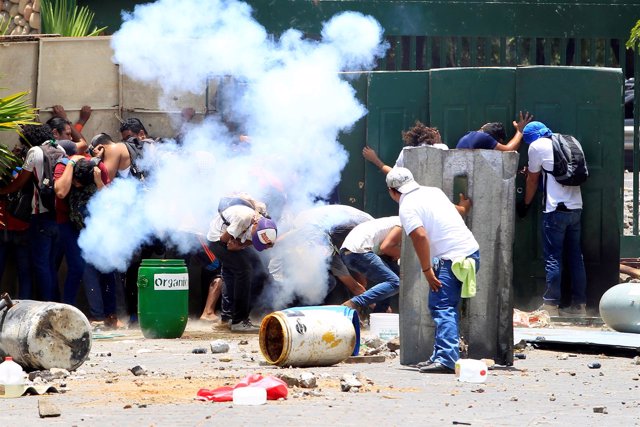 Protestas en la zona universitaria de Managua