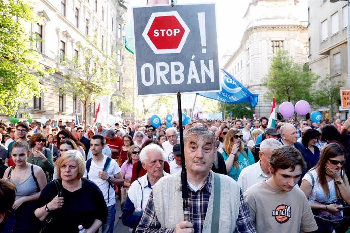 Manifestación contra Orbán en Budapest
