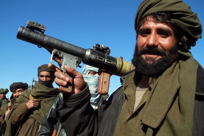 Combatientes talibán  en algún lugar de Afganistán