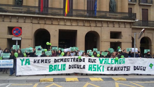 Concentración de interinos docentes del pasado 24 de marzo