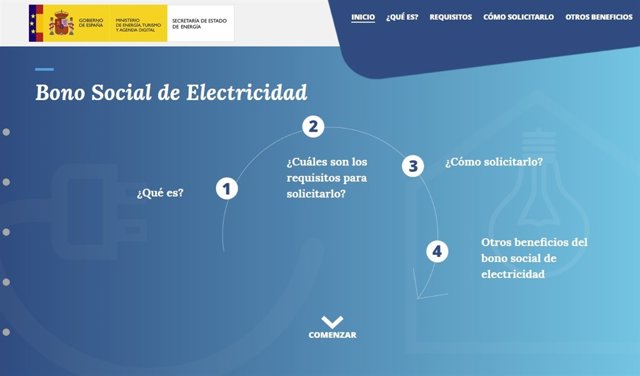 Página del Ministerio de Energía sobre el nuevo bono social