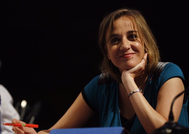 Tania Sánchez en un acto de Podemos
