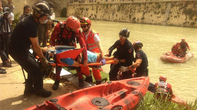 Uno de los heridos tras rotura simulada presa Contraparada (SIMULACRO)
