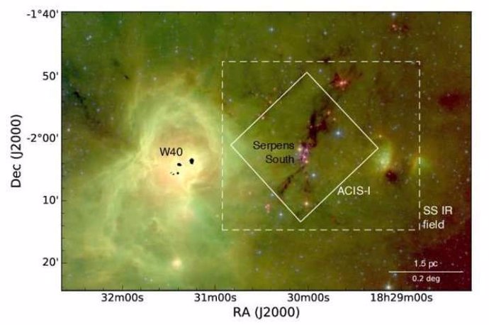 Imagen de Spitzer en la constelación de Serpens Sur