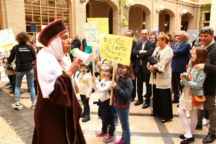 Javier Lambán este lunes en el Edificio Pignatelli.