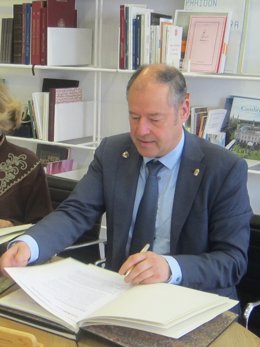 El rector saliente de la Universidade de Vigo, Salustiano Mato. Abril 2018.