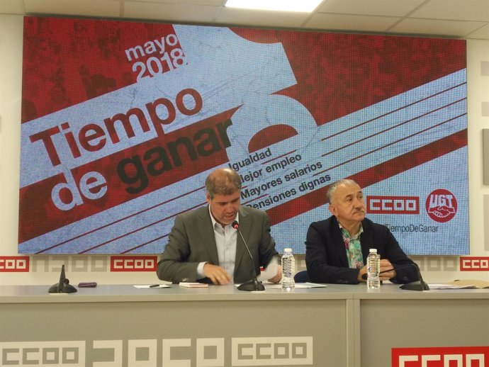 Unai Sordo y Pepe Álvarez 1 de mayo 2018