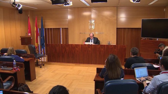 Ángel Gabilondo, portavoz del PSOE en la Asamblea de Madrid, en rueda de prensa