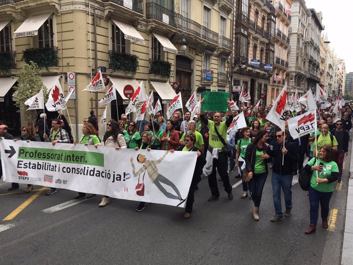 Manifestación interinos Valencia