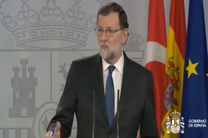 El presidente del Gobierno, Mariano Rajoy, en rueda de prensa