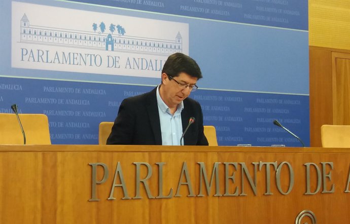 El presidente y portavoz de Ciudadanos en el Parlamento andaluz, Juan Marín