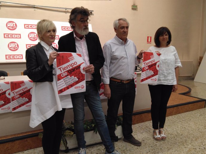 Representantes de UGT y CCOO de Navarra