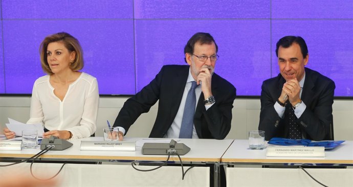 María Dolores de Cospedal, Mariano Rajoy i Fernando Martínez Maillo