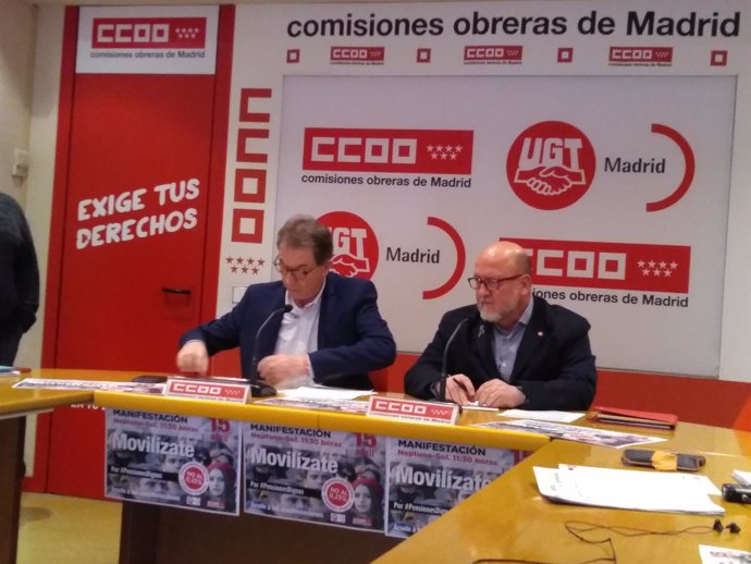 Jaime Cedrún y Luis Miguel López presentan la manifestación de las pensiones