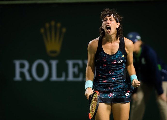 Carla Suárez celebra su victoria