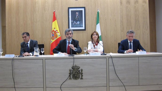 Carlos Lesmes, Carmen Llombart, Lorenzo del Río y Francisco Sánchez Zamorano