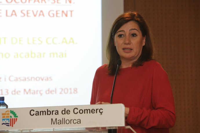Francina Armengol en la Cámara de Comercio de Mallorca