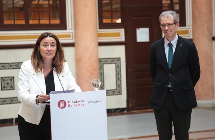 Mercè Conesa i Josep Maria de Déu en la recepció de l'ELFA