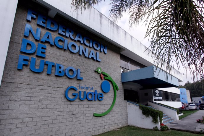The facade of the Guatemala's soccer federation (Fedefut) building is pictured i