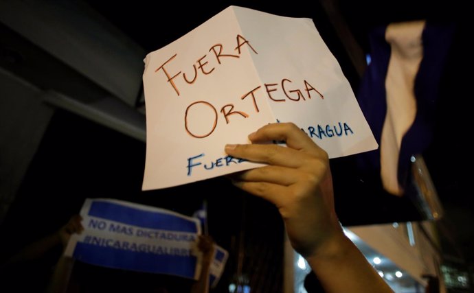 Manifestación de nicaragüenses en Costa Rica contra el Gobierno de Daniel Ortega