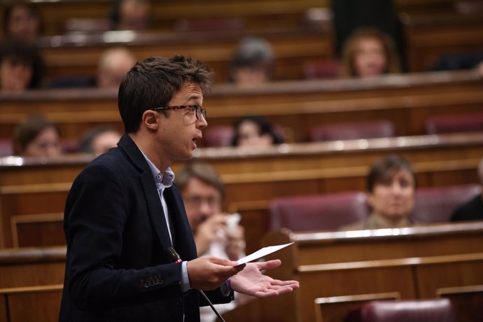Iñigo Errejón en la sesión de control al Gobierno en el Congreso