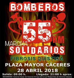 Marcha solidaria de bomberos por la fibrosis quística