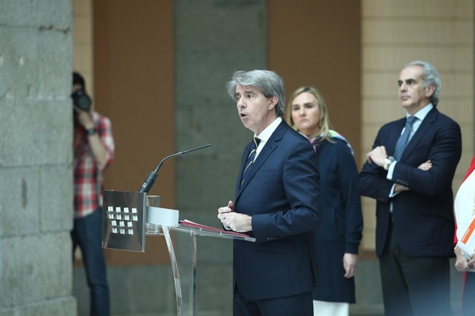 Rueda de prensa del presidente en funciones de la Comunidad de Madrid