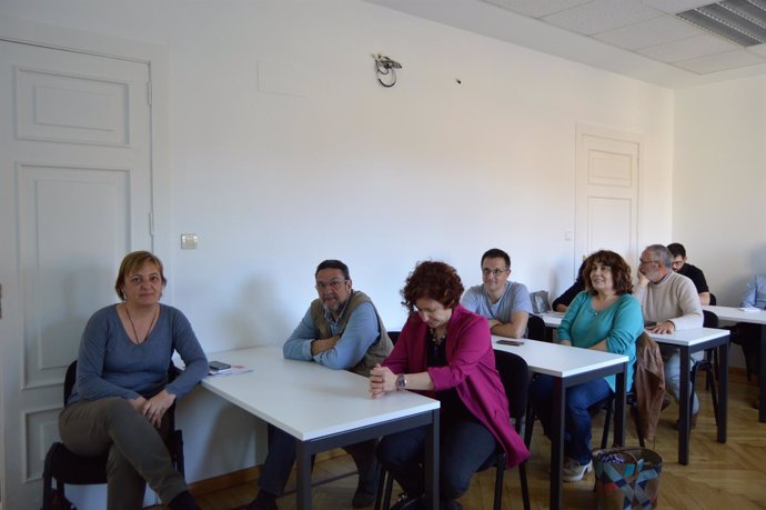 Una de las reuniones entre empresas del sector cultural en Huesca