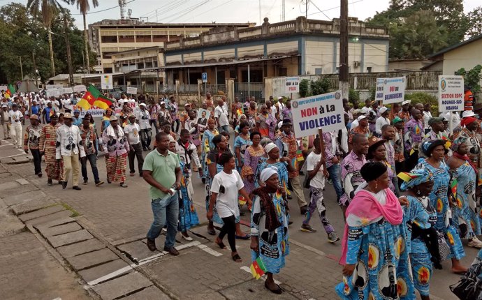 Manifestantes secesionistas en Camerún el 1 de octubre