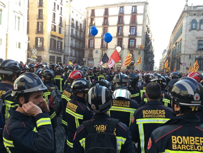 Manifestación de Bomberos de Barcelona