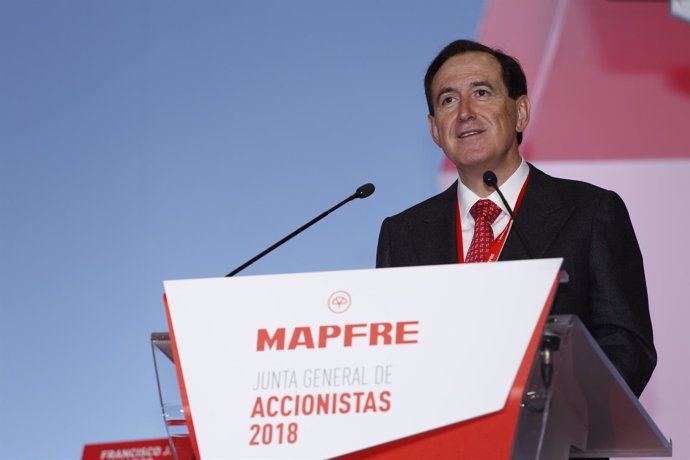 El presidente de Mapfre, Antonio Huertas, en la junta de 2018