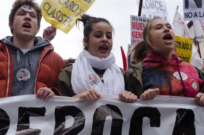 Manifestación de estudiantes en Madrid
