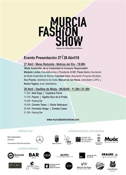 Cartel de las actividades de presentación de la 'Murcia Fashion Show'