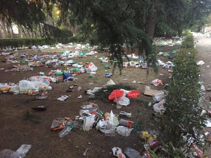 Imágenes de los residuos durante una fiesta de San Cemento